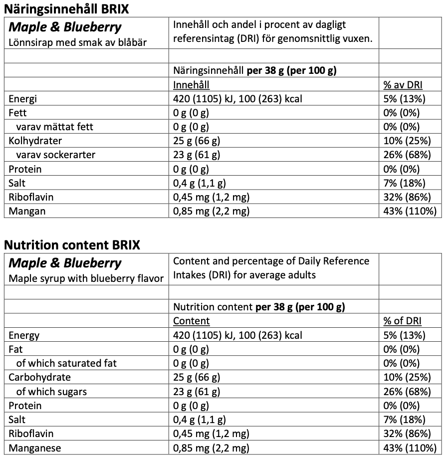 Maple & Blueberry 700 g (530 ml) 
